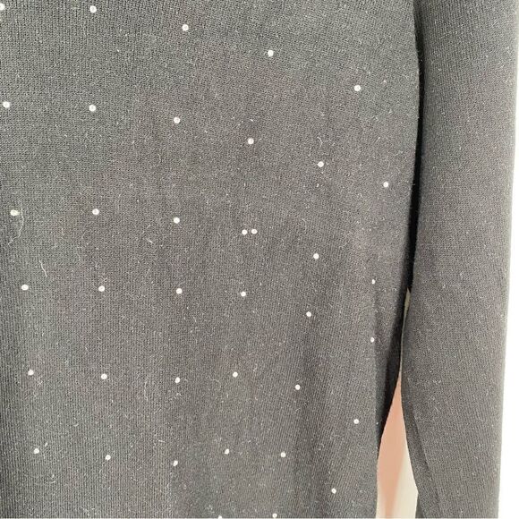 Jaclyn Smith Collection Women’s Round Neck Black Rhinestone Sweater size S - Picture 4 of 5